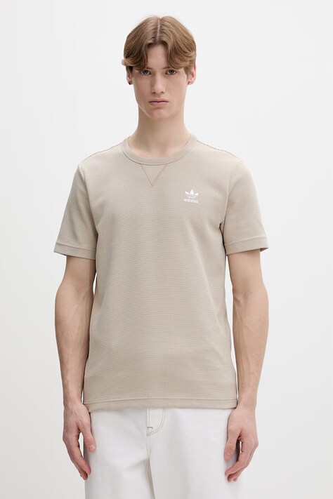 adidas Originals t-shirt męski kolor beżowy gładki KE1180