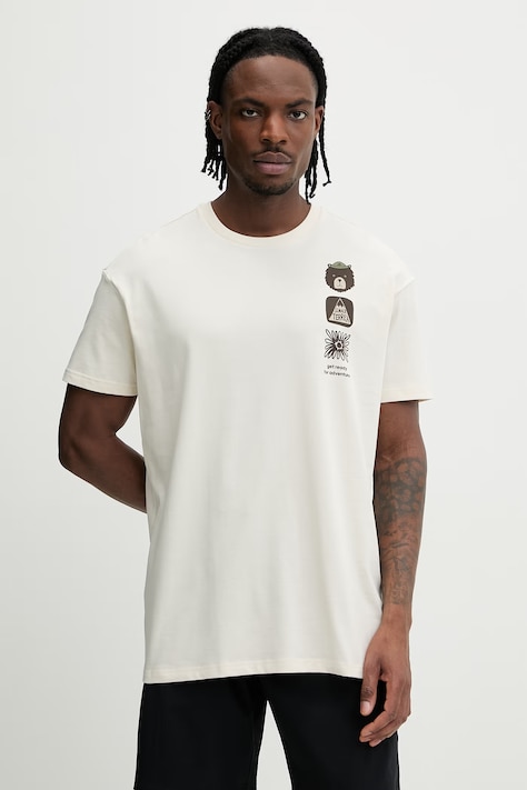 adidas TERREX t-shirt sportowy męski kolor beżowy z nadrukiem KE7078