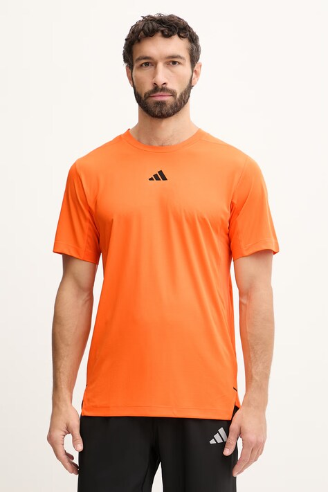 adidas Performance t-shirt treningowy męski kolor pomarańczowy z nadrukiem KE9939