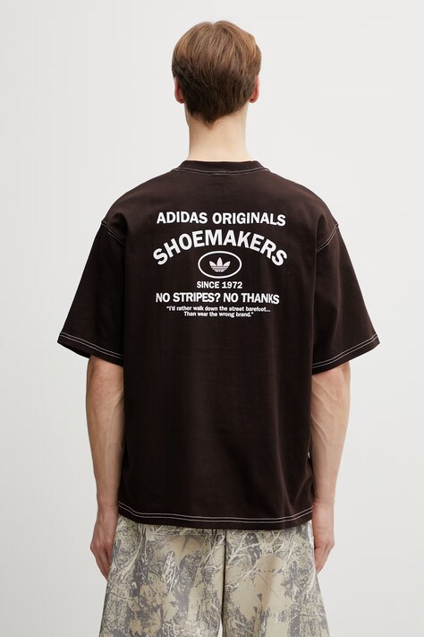 adidas Originals t-shirt bawełniany męski kolor brązowy z nadrukiem KG6436