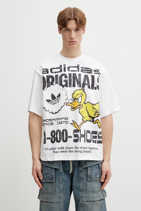 adidas Originals t-shirt bawełniany męski kolor biały z nadrukiem KG6439