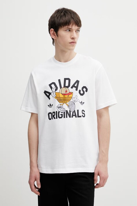 adidas Originals t-shirt bawełniany męski kolor biały z nadrukiem KS7616