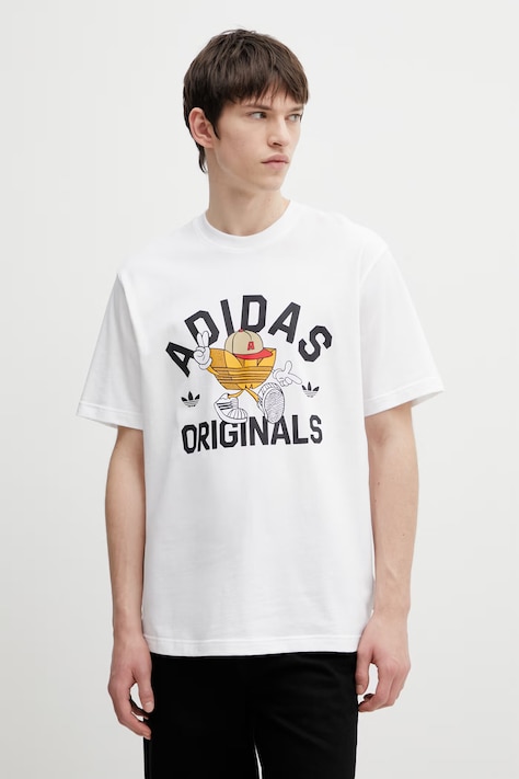 adidas Originals t-shirt bawełniany męski kolor biały z nadrukiem KS7616