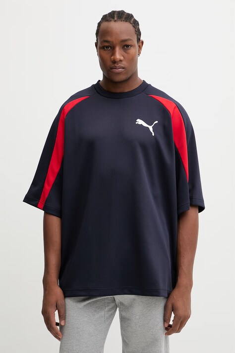 Puma t-shirt Oversized Pique męski kolor granatowy wzorzysty 634403