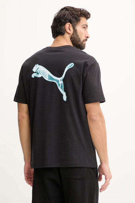 Puma t-shirt bawełniany GRAPHIC X-Ray męski kolor czarny z nadrukiem 634436