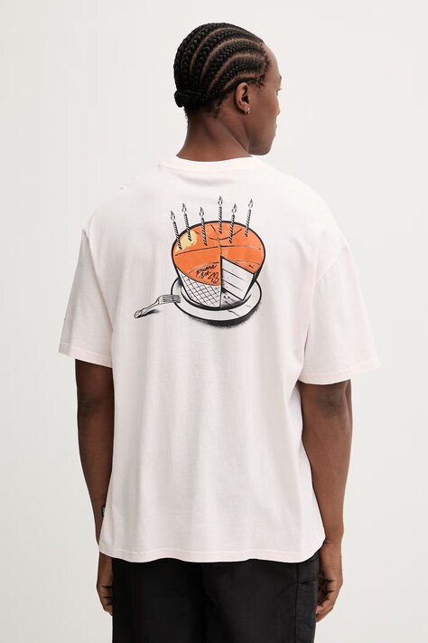 Puma t-shirt bawełniany Junior Varsity Tee męski kolor różowy z nadrukiem 692310