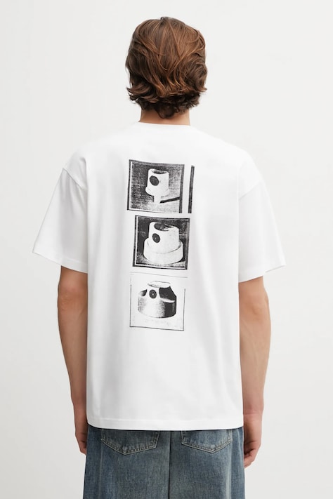 Carhartt WIP t-shirt bawełniany SS Caps T-Shirt męski kolor biały z nadrukiem I036012.02XX