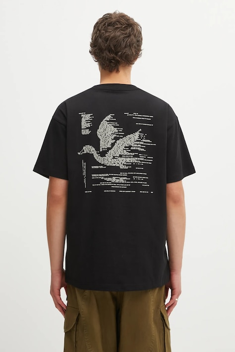 Carhartt WIP t-shirt bawełniany SS Punched T-Shirt męski kolor czarny z nadrukiem I036006.89XX