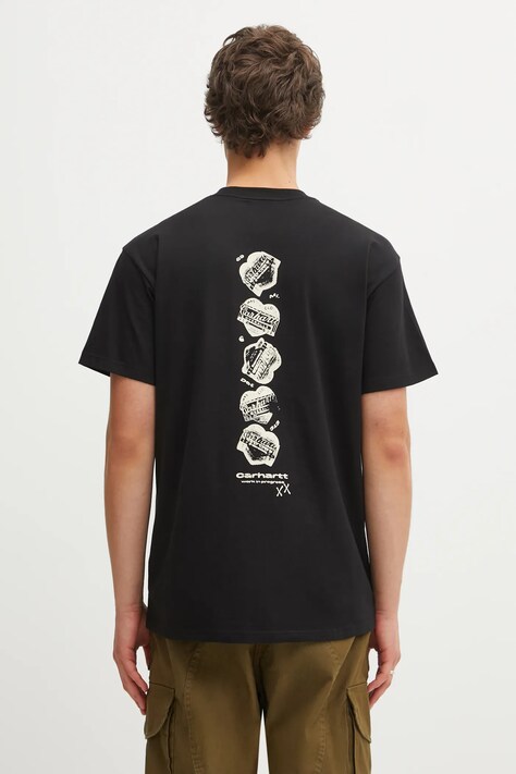 Carhartt WIP t-shirt bawełniany SS Garble T-Shirt męski kolor czarny z nadrukiem I036007.89XX