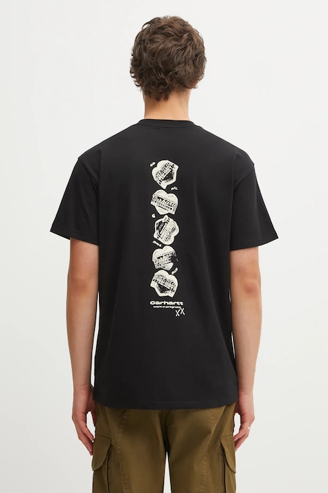 Carhartt WIP t-shirt bawełniany SS Garble T-Shirt męski kolor czarny z nadrukiem I036007.89XX