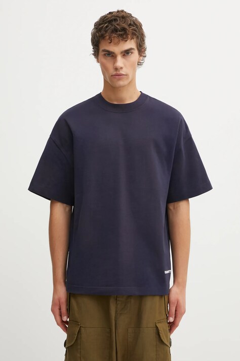 Carhartt WIP t-shirt in cotone SS Link Script T-Shirt uomo colore blu navy I031373.00BXX