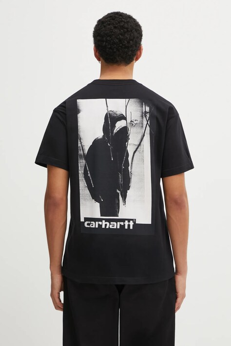 Carhartt WIP t-shirt bawełniany SS Archive Script T-Shirt męski kolor czarny z nadrukiem I036001.89XX