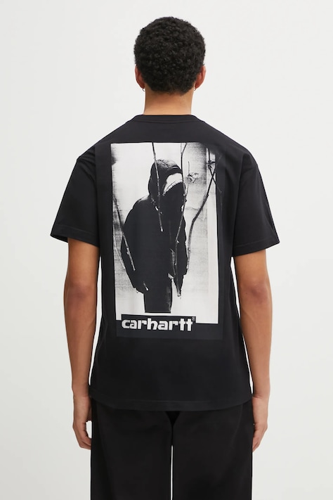 Carhartt WIP t-shirt bawełniany SS Archive Script T-Shirt męski kolor czarny z nadrukiem I036001.89XX