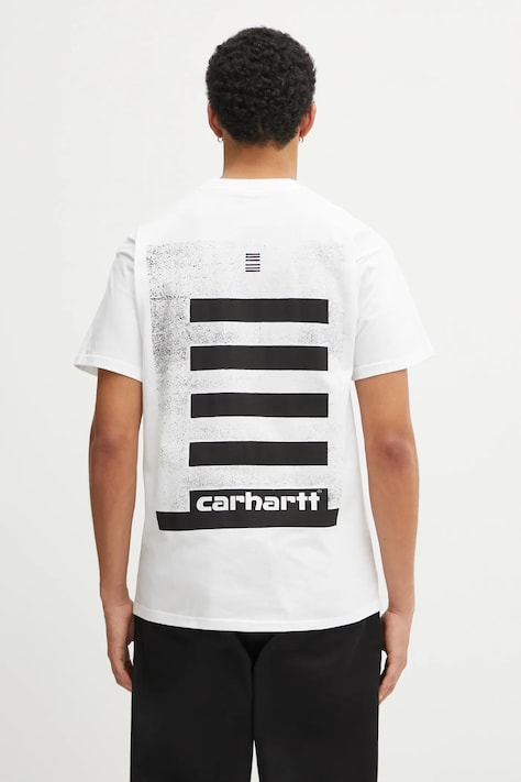Carhartt WIP t-shirt bawełniany SS Archive Lines T-Shirt męski kolor biały z nadrukiem I036003.02XX