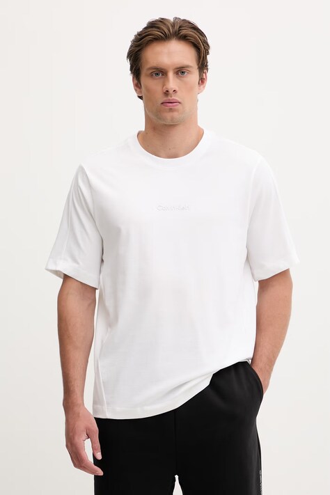 Calvin Klein Performance T-shirt męski z bawełną beżowy LVGMS6K100