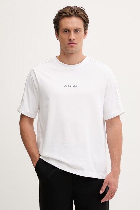 Calvin Klein Performance T-shirt męski z bawełną beżowy LVGMS6K103