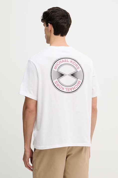 Michael Kors t-shirt męski bawełniany biały CR652VEFV4