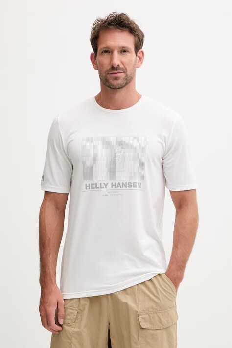 Helly Hansen t-shirt treningowy męski HP RACE GRAPHIC biały 34419