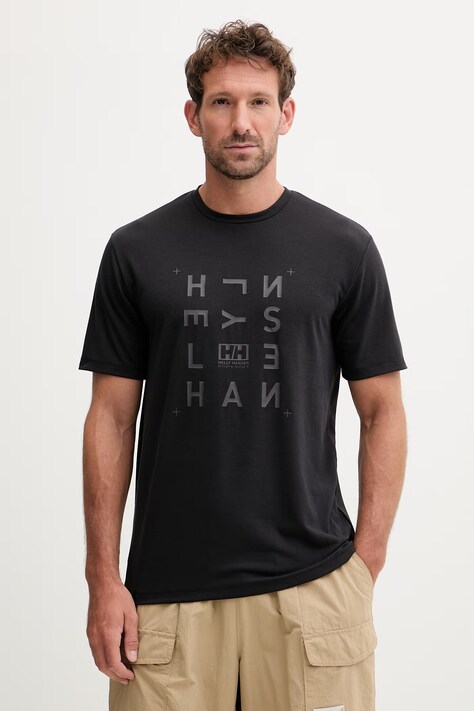 Helly Hansen t-shirt męski SKOG RECYCLED GRAPHIC czarny 63082