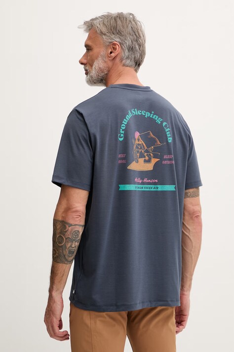 Helly Hansen T-shirt męski SKOG RECYCLED GRAPHIC granatowy 63082