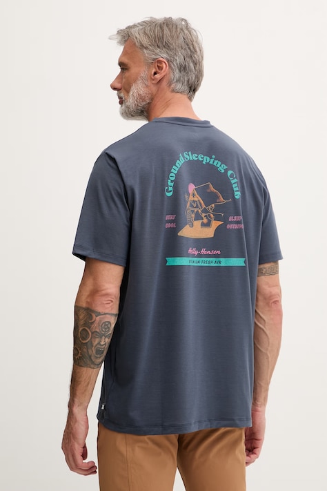 Helly Hansen T-shirt męski SKOG RECYCLED GRAPHIC granatowy 63082