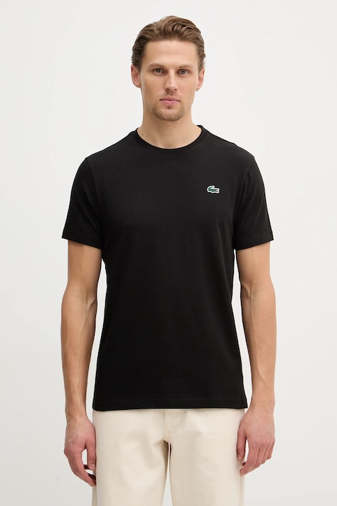 Lacoste t-shirt męski kolor czarny z nadrukiem TH0003