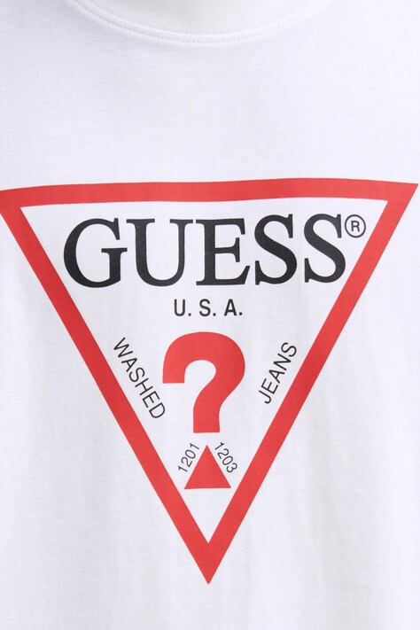 Бавовняна футболка Guess Jeans — SS26-TSM0NY, білий — фото 5