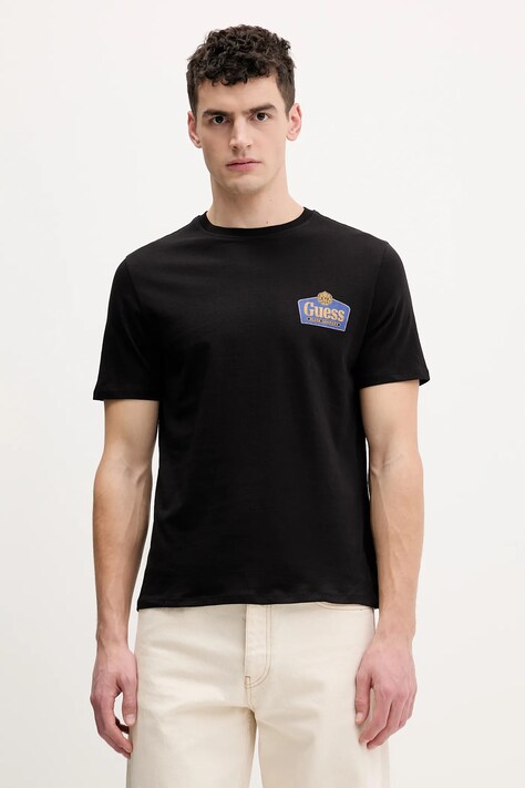 Guess Jeans t-shirt bawełniany męski kolor czarny z nadrukiem M6RI38 K8HM0