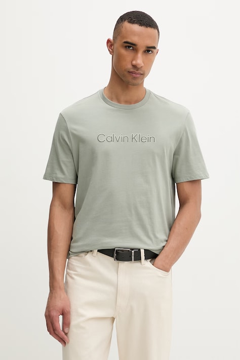 Calvin Klein tričko pánske bavlnené zelené LV04LF809G