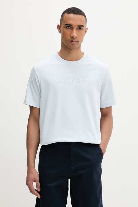 Calvin Klein T-shirt męski bawełniany niebieski LV04LF811G