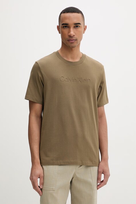 Calvin Klein T-shirt męski bawełniany zielony LV04LF811G
