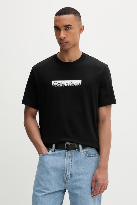 Calvin Klein T-shirt Ανδρικό βαμβακερό μαύρο LV04LF812G