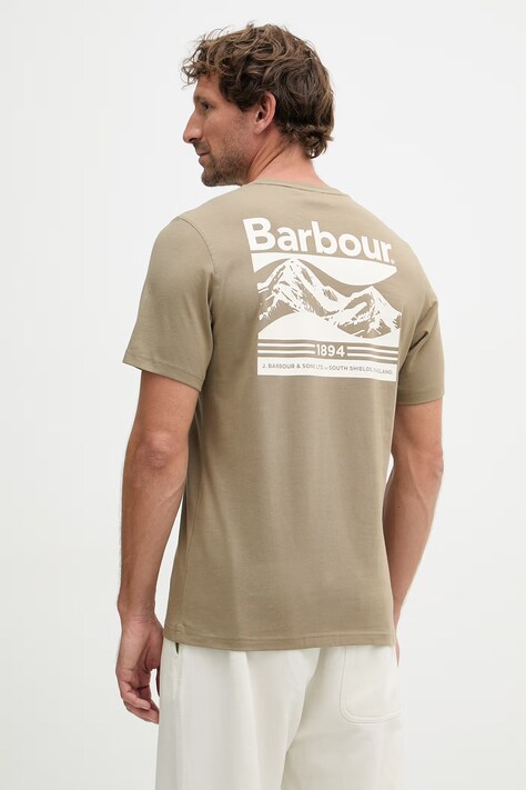 Barbour t-shirt basic męski bawełniany Camber zielony MTS1395