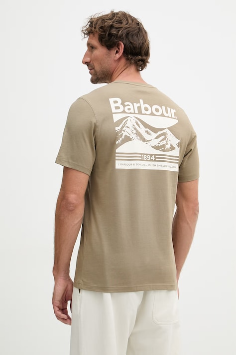 Barbour t-shirt basic męski bawełniany Camber zielony MTS1395