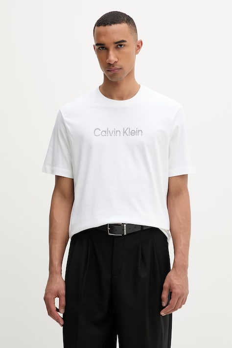 Calvin Klein T-shirt męski bawełniany beżowy LV04LF813G