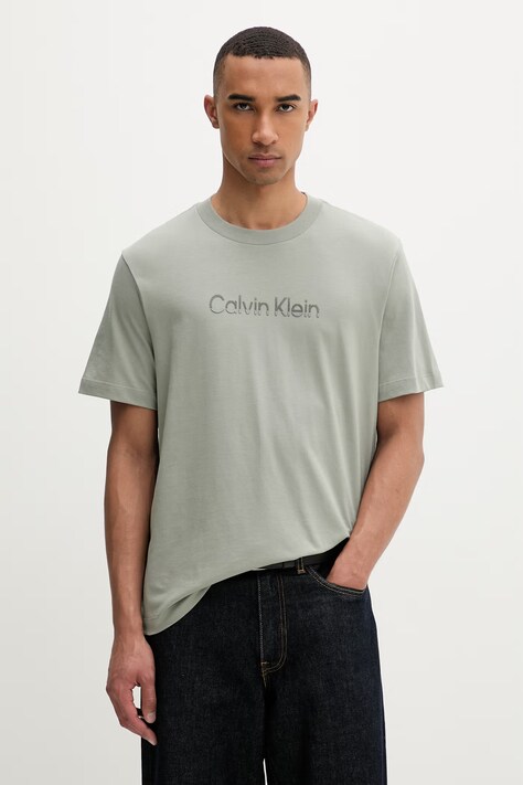 Calvin Klein majica za muškarce od pamuka zelena LV04LF813G
