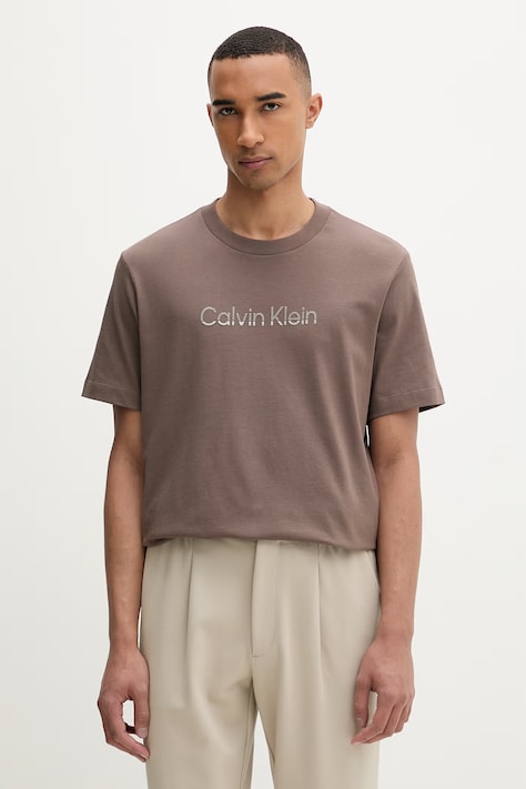 Calvin Klein majica za muškarce od pamuka smeđa LV04LF813G