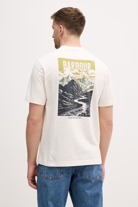 Barbour t-shirt męski bawełniany beżowy MTS1552