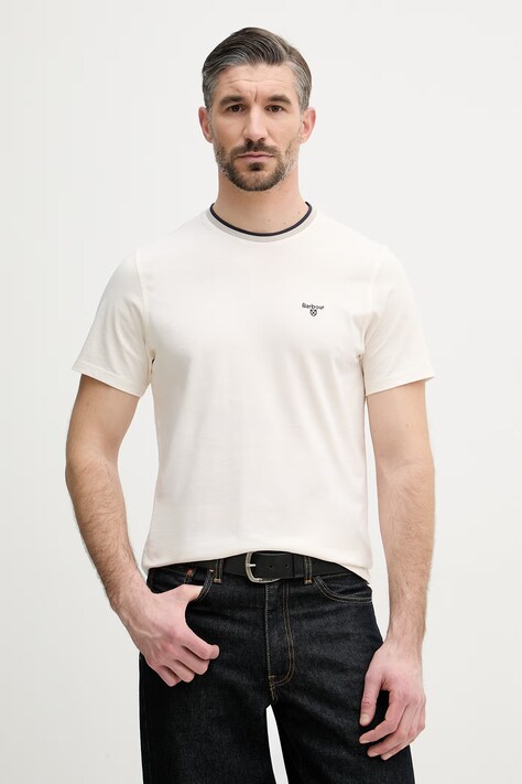 Barbour t-shirt męski bawełniany beżowy MTS1558