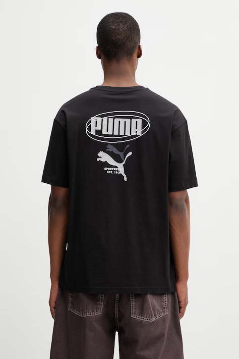 Puma Ess Logo Lab Relaxed Story 1 t-shirt bawełniany męski czarny 692023
