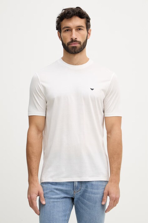 Emporio Armani t-shirt męski kolor biały gładki EM004592 AF13747