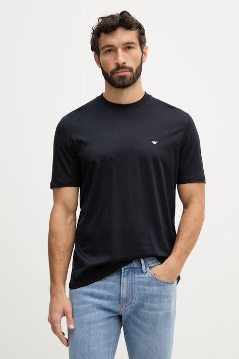 Emporio Armani t-shirt męski kolor granatowy gładki EM004592 AF13747