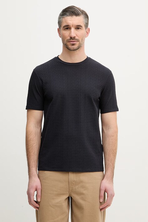 Emporio Armani t-shirt bawełniany męski kolor granatowy wzorzysty EM004594 AF10762