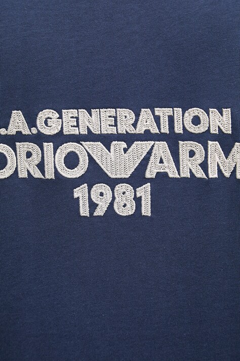 Бавовняна футболка Emporio Armani — SS26-TSM0PA, темно-синій — фото 5