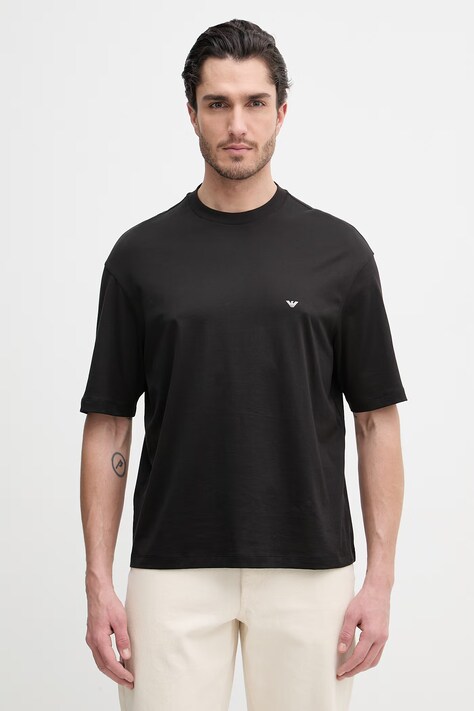 Бавовняна футболка Emporio Armani — SS26-TSM0PC, чорний — фото 3