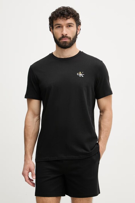 Calvin Klein Underwear T-shirt lounge da uomo in cotone nera LV00NM3022
