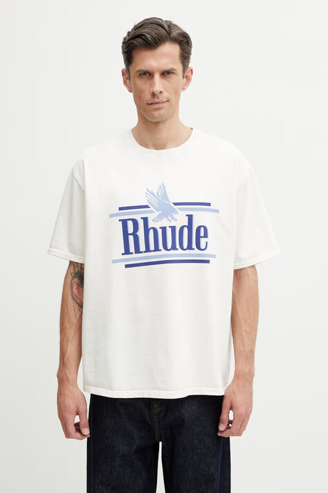 RHUDE Rossa t-shirt in cotone da uomo beige RHSS26TT01012