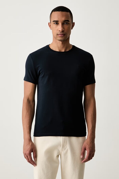 Trussardi T-shirt męski bawełniany z elastanem granatowy G0228000123N