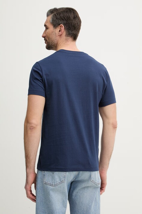 Trussardi t-shirt bawełniany męski kolor granatowy z nadrukiem G0278300125N