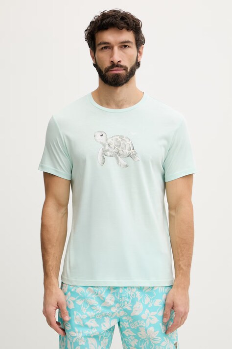 Emporio Armani Underwear T-shirt męski bawełniany turkusowy EM000574 AF20447